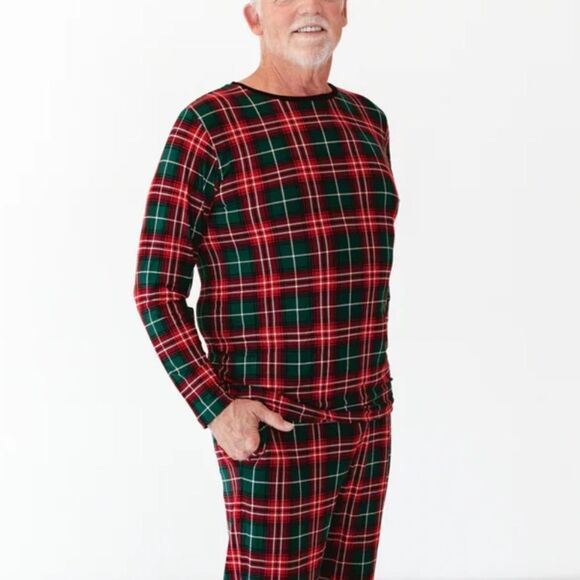 Little Sleepies The Holiday Plaid Men's Pajama Top Lunaluxe™ Bamboo L NWT in pkg - Picture 3 of 5